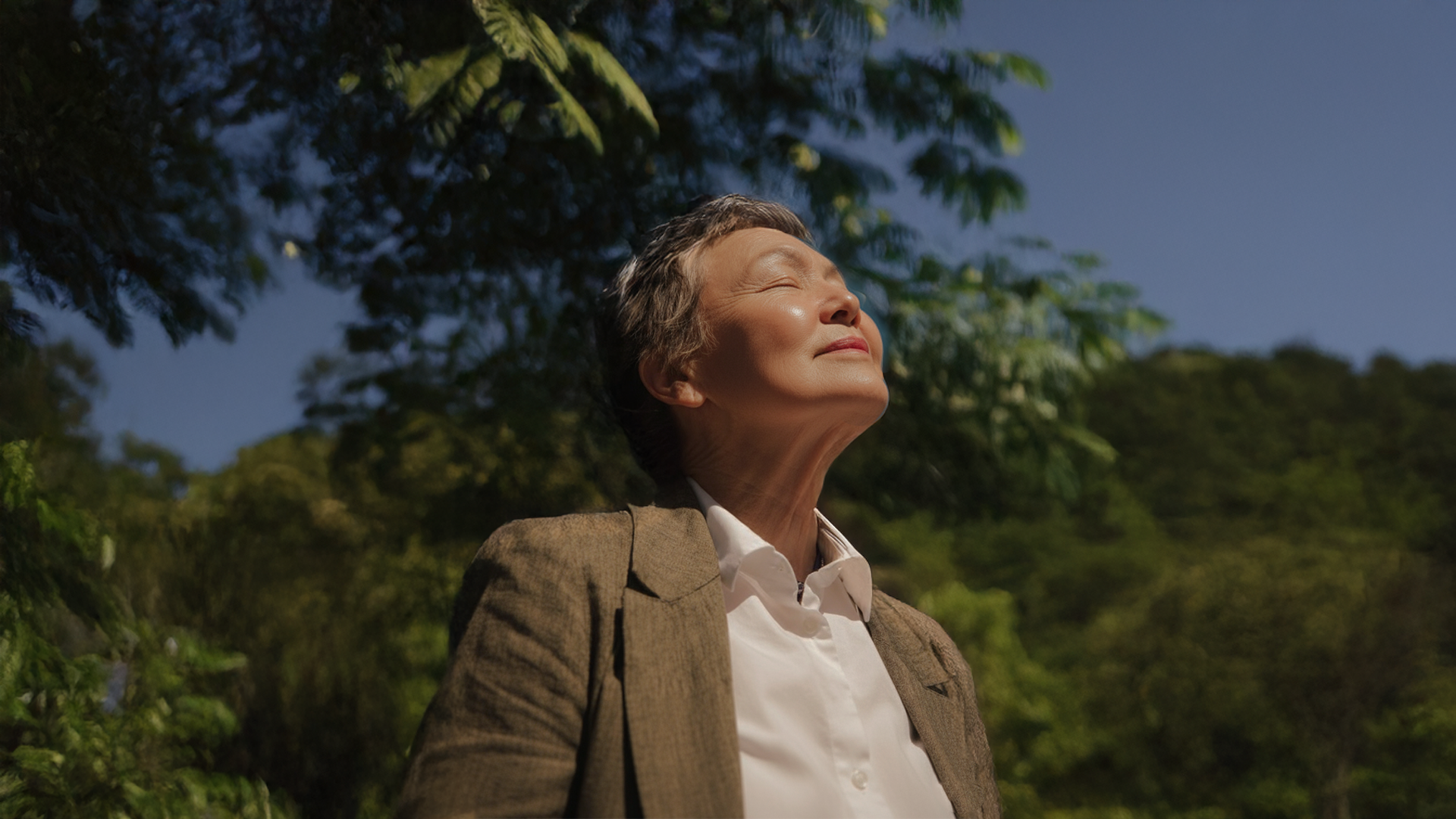 Elderly woman smiling